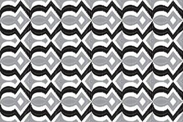 black and white Ikat seamless pattern