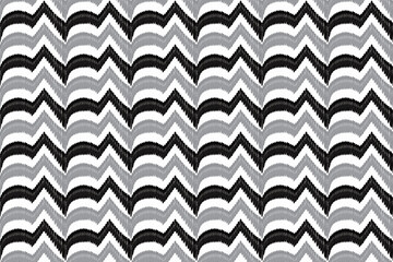 black and white Ikat seamless pattern