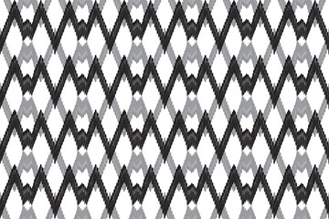 black and white Ikat seamless pattern