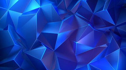Abstract blue geometric background with polygonal shapes and light effect, vector illustration design template