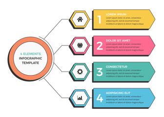 Infographic template with four options or steps with place for icons and text, vector eps10 illustration