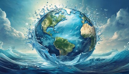 earth in water - obrazy, fototapety, plakaty