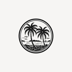 Palm tree logo design vector illustration