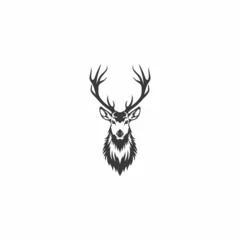  Deer head hipster retro logo design vector illustration © Leyde