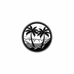 Palm tree logo design vector illustration