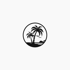 Palm tree logo design vector illustration