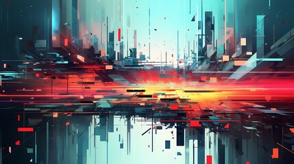 Futuristic Glitch background., pixel noise glitch error video damage Vhs glitch