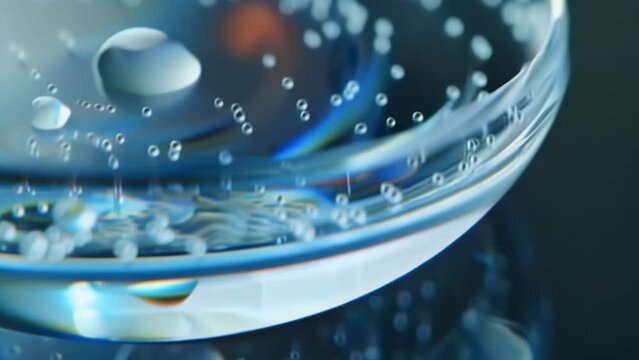 A magnified view of the tiny sensors on the contact lens showcasing the advanced technology used to accurately monitor glucose levels.