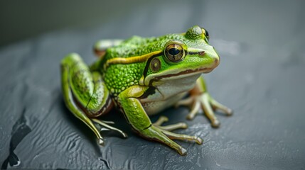 Frog on a grey background