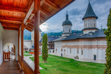 Secu monastery during a cloudy day in Romania