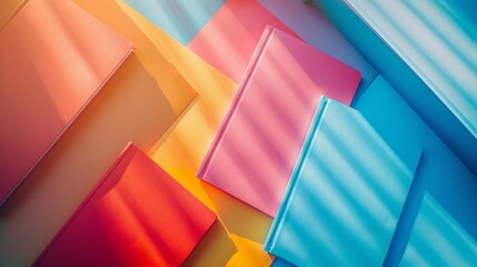 Fototapeta premium Colorful notebooks arranged artistically