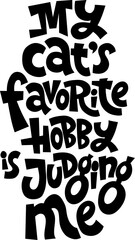 Cat vector lettering