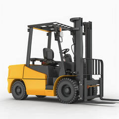 Isolated forklift truck rendered with precision