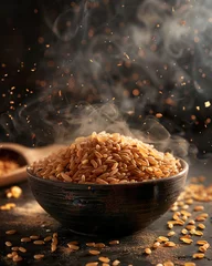 Fototapeten Baking sweet and crunchy rice releases fumes that tell a tale of comfort and warmth in every note © PeeM4289