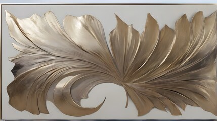  Illustration, feather abstract background, golden bg, minimalist abstract background, wallpaper, vector art