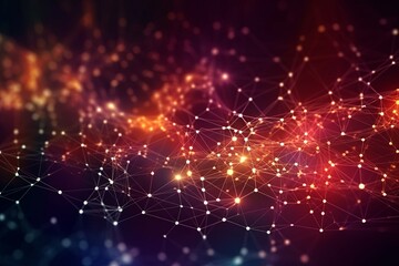 Fototapeta premium Vibrant Fiber Optics Colorful Technological Background 