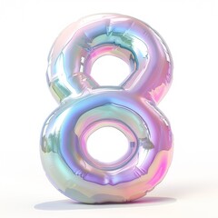 number 8 inflatable effect plastic pastel color
