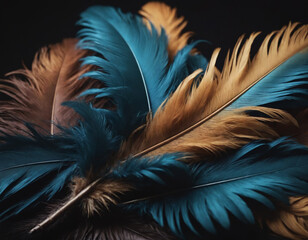 Elegant Teal and Brown Feather Texture