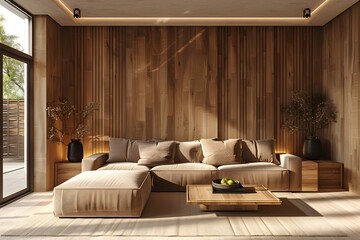 Modern Living Room Interior with Sofa and Comfortable Furniture Design
