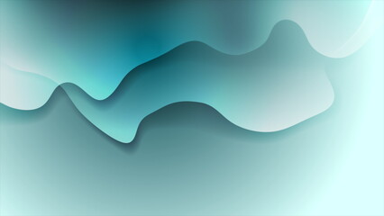 Blue smooth glossy waves abstract background