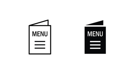 Food menu card icon Cooking, cuisine restaurant or cafe. line and flat icons set, editable stroke isolated on white, linear vector outline illustration, symbol logo design style