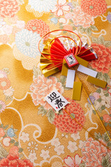 正月飾りと和の布