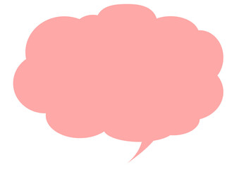 ピンクのシンプルな雲型フキダシ - obrazy, fototapety, plakaty