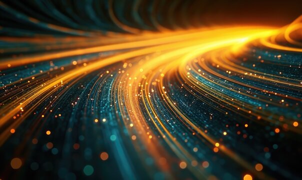 An abstract theme of a star trail of light, in the style of sci-fi inspired futurism. Amazing abstract wallpaper.