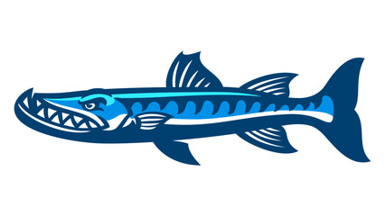 Barracuda Fish Mascot Cartoon Illustrasion