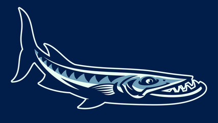 Barracuda Fish Mascot Cartoon Illustration
