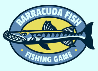Barracuda Fish Mascot Character for Fishing Game