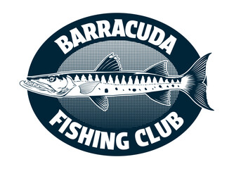 Barracuda Fishing T-Shirt Design in Vintage Retro Style