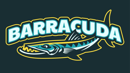 Barracuda Sport Mascot Logo Design - obrazy, fototapety, plakaty