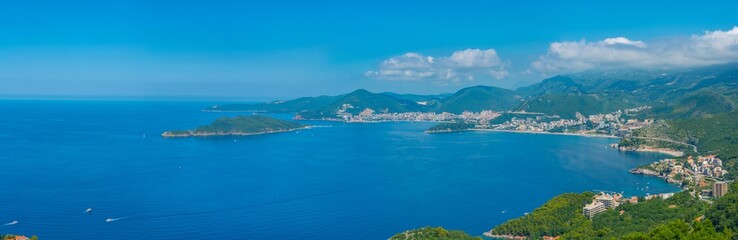 Fototapeta na wymiar Panorama view of Adriatic coast in montenegro