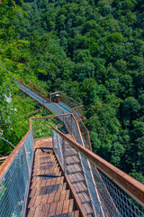 Suspension tourist walkway at Okatse canyon in Georgia