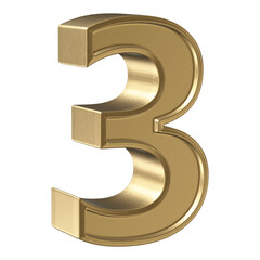 3d Gold number 3