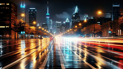 Fototapeta na wymiar traffic at night high definition(hd) photographic creative image