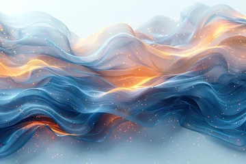 Foto op Aluminium elegant abstract ocean wave background that combines blue and gold colors Generative AI © RedSSS