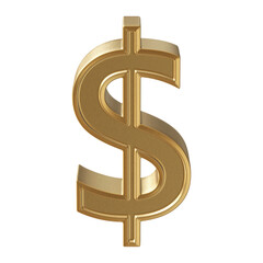 Dollar Symbol Golden 3d Render