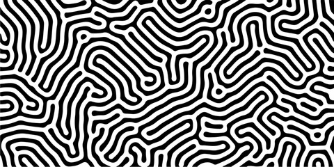 Reaction diffusion organical texture, system found in biology, geology and physics also known as Turing pattern. Black and white vector illustration.  - 779399964