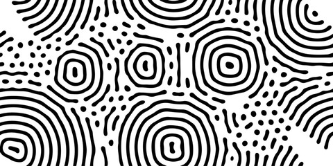 Reaction diffusion organical texture, system found in biology, geology and physics also known as Turing pattern. Black and white vector illustration.  - 779399987