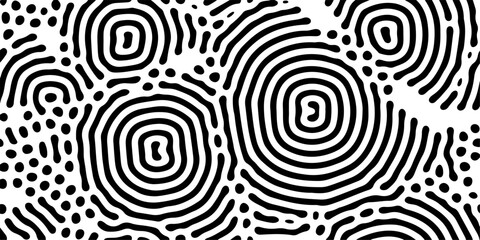 Reaction diffusion organical texture, system found in biology, geology and physics also known as Turing pattern. Black and white vector illustration.  - 779399989