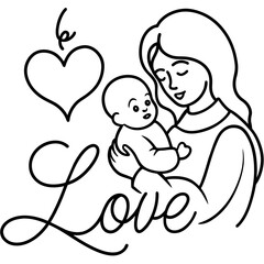 mothers and baby vector