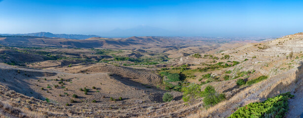 Mountainous landscape of Armenia during a sunny day