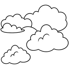 Cloud on sky sketch vector
