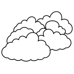 Cloud on sky sketch vector