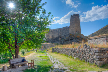 Summer day at Khertvisi Fortress in georgia