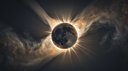 A Celestial Event for the Ages  The Total Solar Eclipse of April 8, 2024, and Its Unprecedented Observational Opportunities - obrazy, fototapety, plakaty
