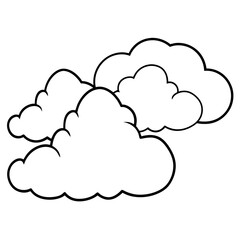 Cloud on sky sketch vector