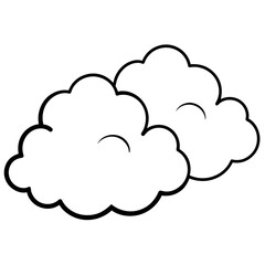 Cloud on sky sketch vector